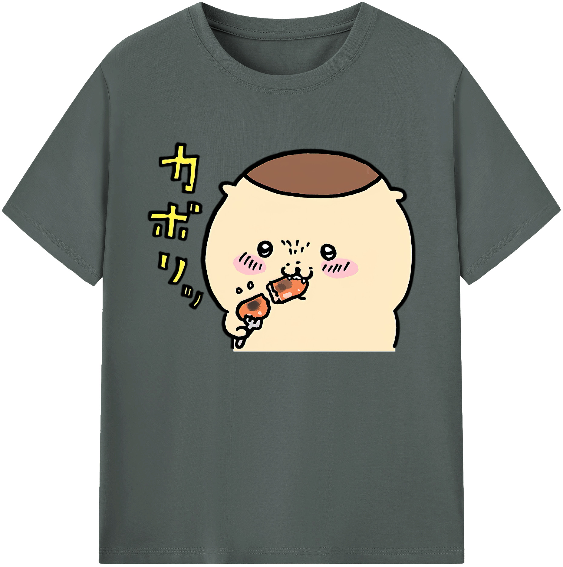 （画像用） ちいかわ くりまんじゅう Chii-kawa kuri manjū 綿100％ メンズ半袖Tシャツ｜肌触りやわらか＆通気性
